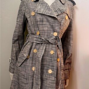 Stylish Black and White Burberry London Trench Coat